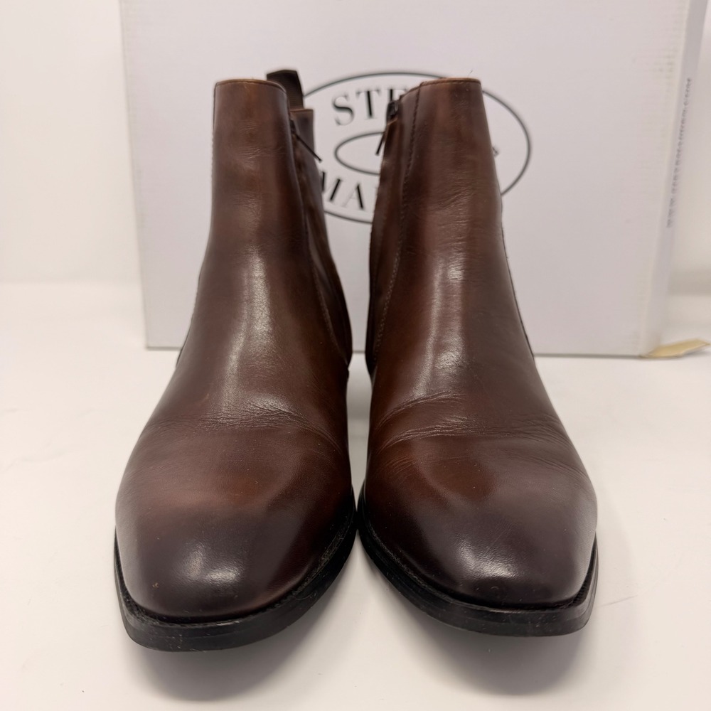 Steve Madden Santos Men's Brown Leather Chelsea Ankle Boots Size 7M New - Picture 11 of 16